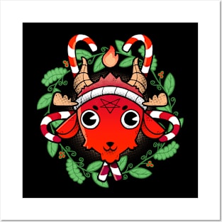 Xmas - Christmas Reindeer Baphomet Posters and Art